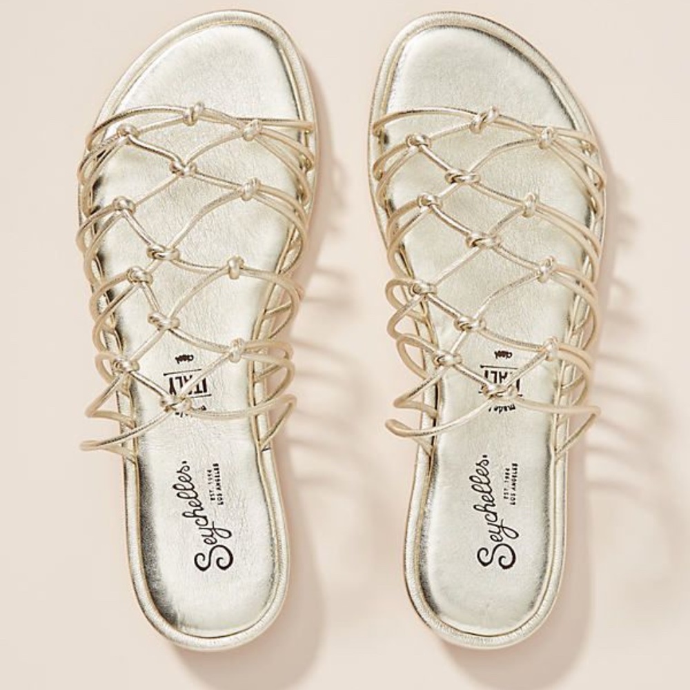Seychelles Gold Knotted Flat Sandals Anthropologie